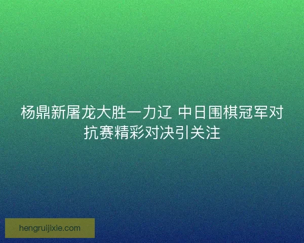 杨鼎新屠龙大胜一力辽 中日围棋冠军对抗赛精彩对决引关注